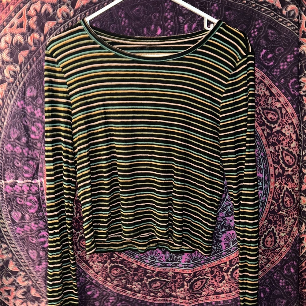 American Eagle Soft & Sexy Rib Cropped Shirt